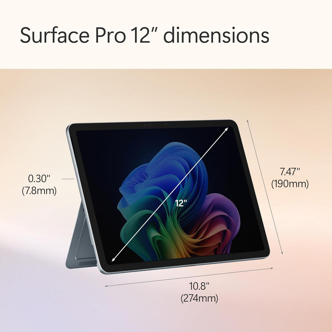 Microsoft Surface Pro 12" (Latest Version) | 8 Core | Copilot+PC | 2 in 1 | Snapdragon X Plus | 16GB RAM | 512GB SSD | Ocean | KSA Version