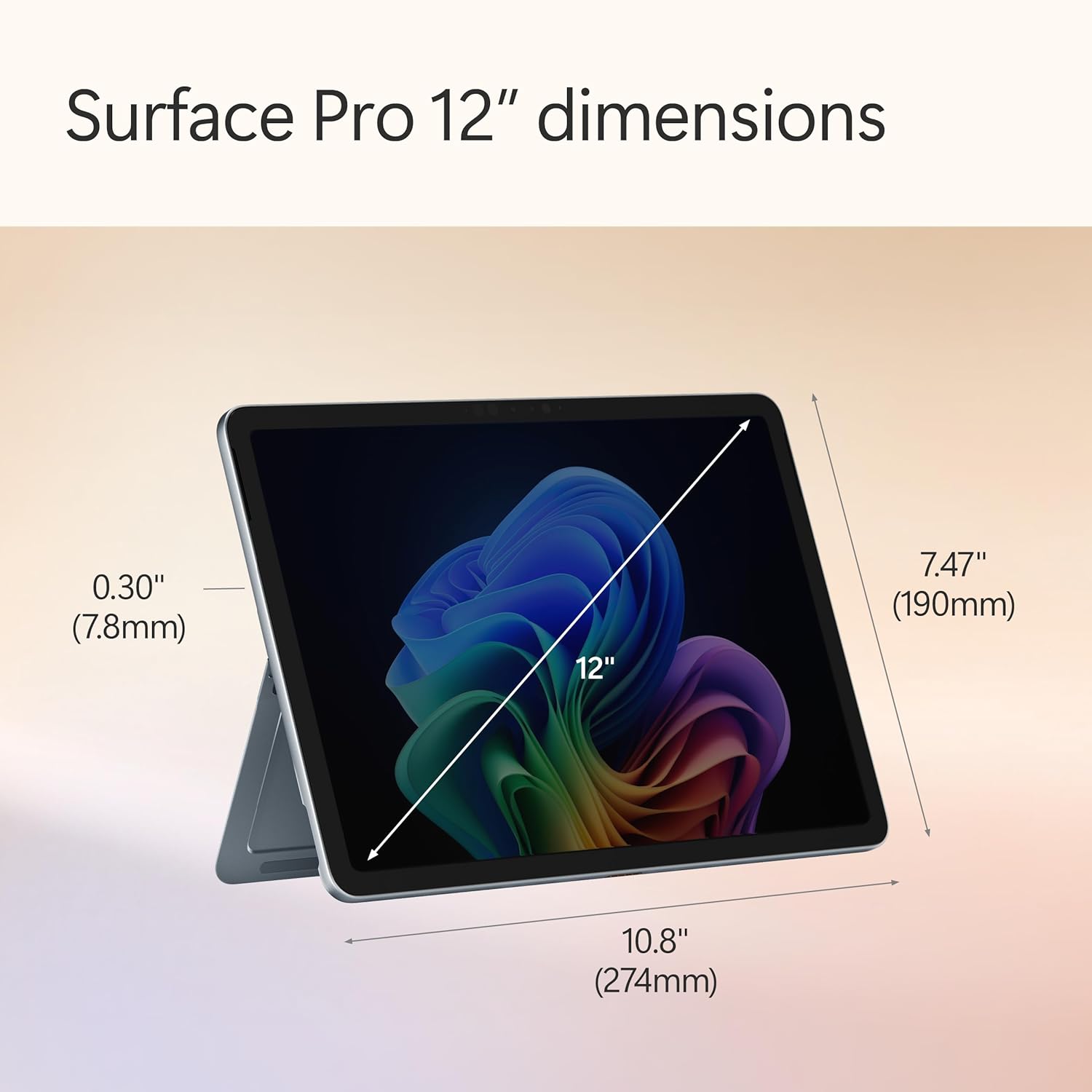 Microsoft Surface Pro 12" (Latest Version) | 8 Core | Copilot+PC | 2 in 1 | Snapdragon X Plus | 16GB RAM | 512GB SSD | Ocean | KSA Version