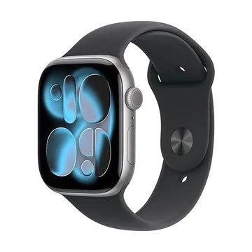 Apple Watch Series 11 GPS 46mm Smartwatch with Space Grey Aluminium Case with Black Sport Band M/L. Sleep Score, Fitness Tracker, Health Monitoring, Always-On Display, Water Resistant