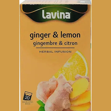 Lavina Herbal Infusion Ginger and Lemon Tea Bags, 20 X 2g - Pack of 1