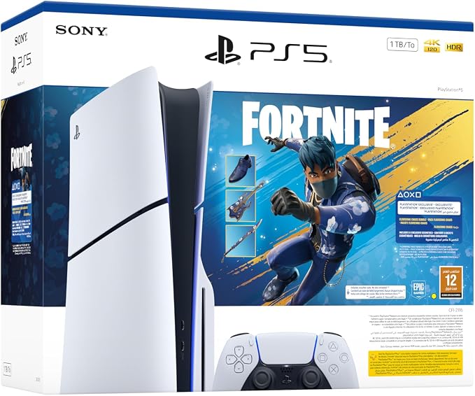 PlayStation 5 Blu-ray Disc Edition Console 1TB - Fortnite Flowering Chaos Bundle (KSA version) 2 year warranty