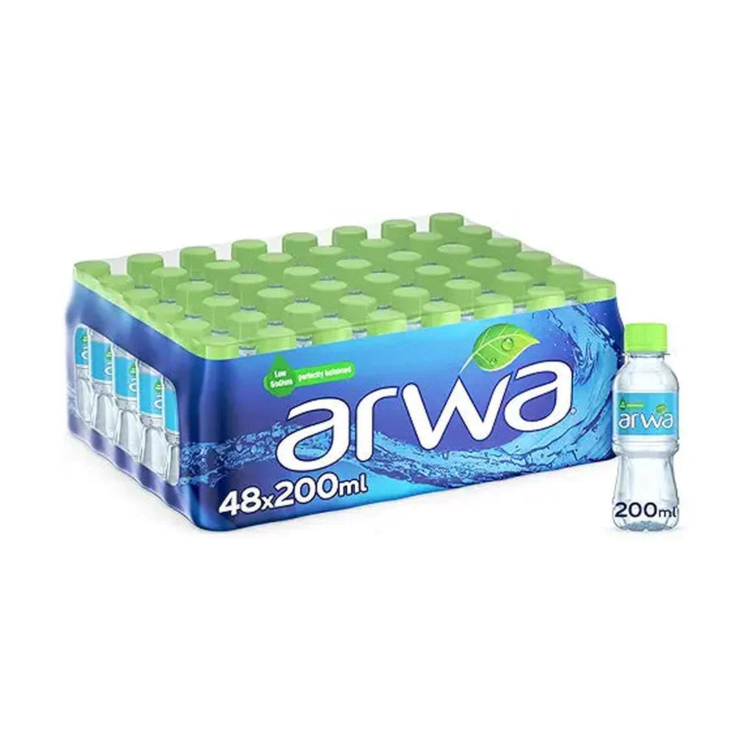 Arwa Perfectly Balanced, Low Sodium , Bottled Drinking Water , PET 200ml , pack of 48