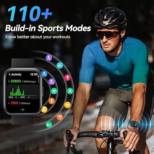 Fitpolo Smart Watch for Women Android & iPhone, Alexa Built-in [1.8" HD Screen] IP68 Waterproof Fitness Watch with Bluetooth Call (Answer/Make), Heart Rate/Sleep/SpO2 Monitor, 105 Sports Trackers