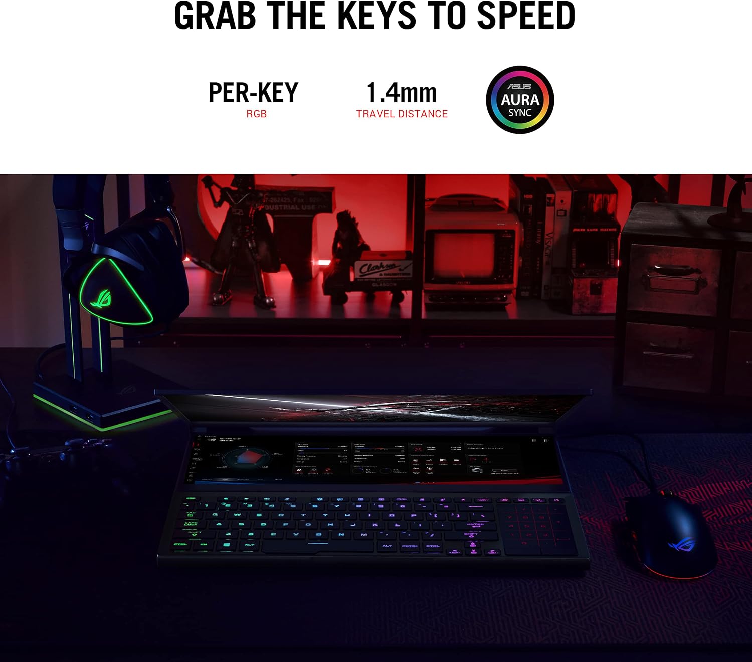 ASUS ROG Zephyrus Duo SE 15 Gaming Laptop, 15.6” 4K 120Hz IPS Type Display, NVIDIA GeForce RTX 3080, AMD Ryzen 9 5900HX, 32GB DDR4, 2TB RAID 0 SSD, Per-Key RGB Keyboard, Windows 10 Pro, GX551QS-XS99