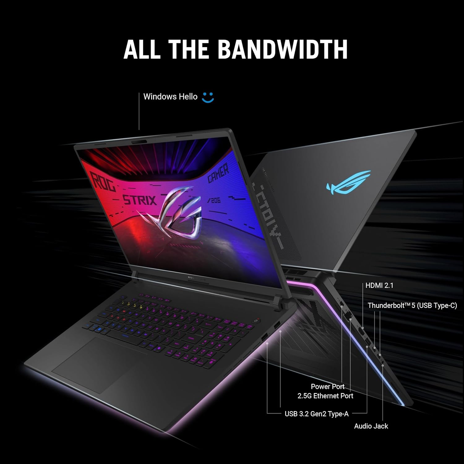 ASUS ROG Strix SCAR 18 (2025) Gaming Laptop, 18” ROG Nebula HDR 16:10 2.5K 240Hz/3ms, NVIDIA GeForce RTX 5090, Intel Core Ultra 9 275HX, 32GB DDR5, 2TB PCIe Gen 4 SSD, Wi-Fi 7, Win 11 Pro, G835LX-XS97