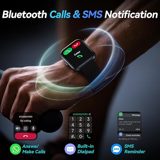 Fitpolo Smart Watch for Women Android & iPhone, Alexa Built-in [1.8" HD Screen] IP68 Waterproof Fitness Watch with Bluetooth Call (Answer/Make), Heart Rate/Sleep/SpO2 Monitor, 105 Sports Trackers