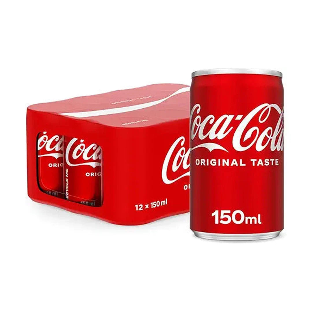 Coca Cola Light Carbonated Soft Drink, Cans, 12 x 150 ml, Red