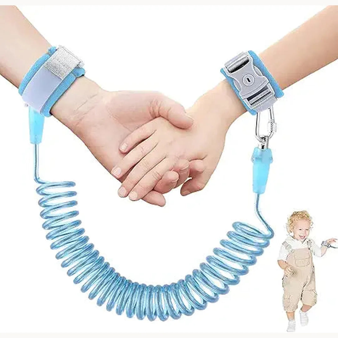 Adjustable Kids Safety Leash, 360° Rotating Anti-Lost Wrist Link with Security Lock, Comfortable Wristband for Toddlers Learning to Walk, For Outdoor Activities & Travel (Blue)