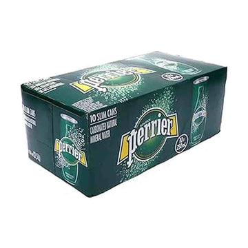 Saurce Perrier Sparkling natural Mineral water Can 250Ml Pack of 10
