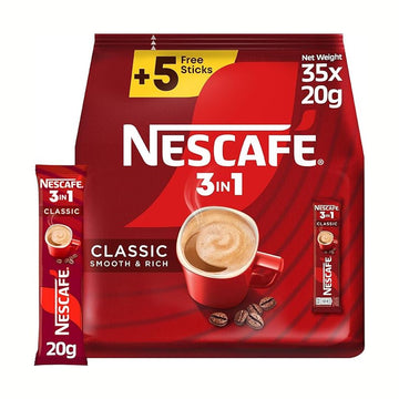 Nescafe 3in1 Instant Coffee Mix Stick 20g (30+5 Sticks)