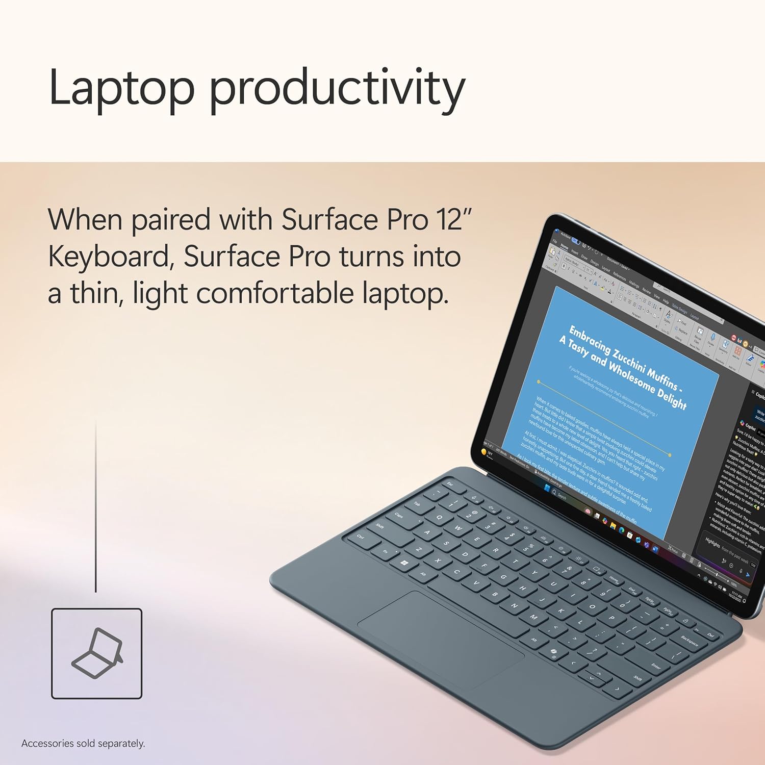 Microsoft Surface Pro 12" (Latest Version) | 8 Core | Copilot+PC | 2 in 1 | Snapdragon X Plus | 16GB RAM | 512GB SSD | Ocean | KSA Version