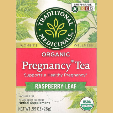 Traditional Medicinals Organic Pregnancy Tea Bag | With Raspberry Leaf | To Supports A Healthy Pregnancy | Caffeine Free | Herbal Supplement | 16 Tea Bags (Pack of 1)