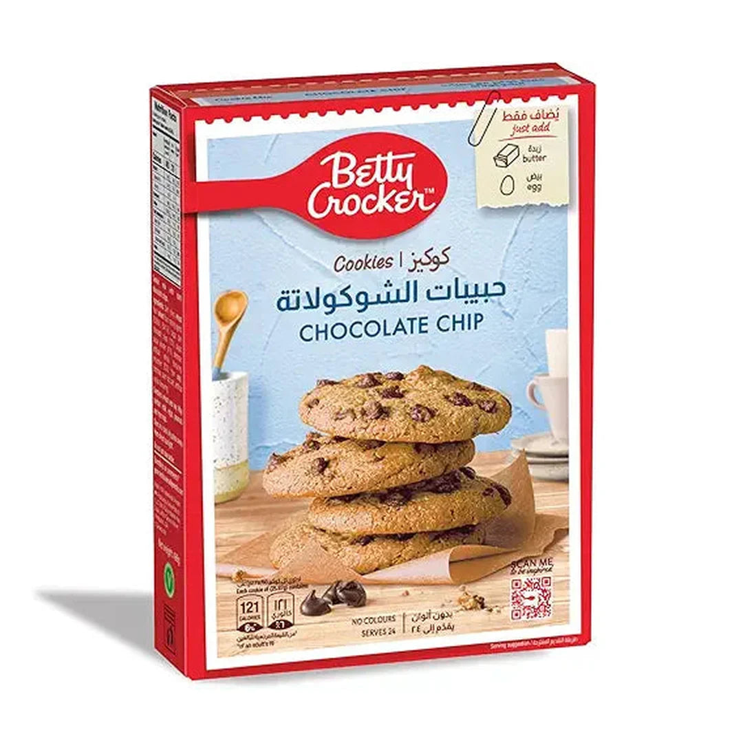 Betty Crocker Chocolate Chip Cookie Mix, 496 g, Quick and Easy Cookies in 3 Simple Steps, Chocolate Chip Cookies with Rich Taste & No Artificial Colors, Serves 24