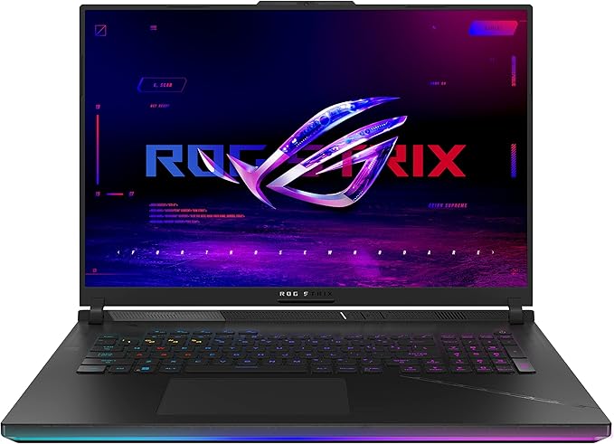 ASUS ROG Strix Scar 18 (2023) Gaming Laptop, 18” Nebula Display 16:10 QHD 240Hz/3ms, GeForce RTX 4090, Intel Core i9-13980HX, 32GB DDR5, 2TB PCIe SSD, Wi-Fi 6E, Windows 11 Pro, G834JY-XS97,Black