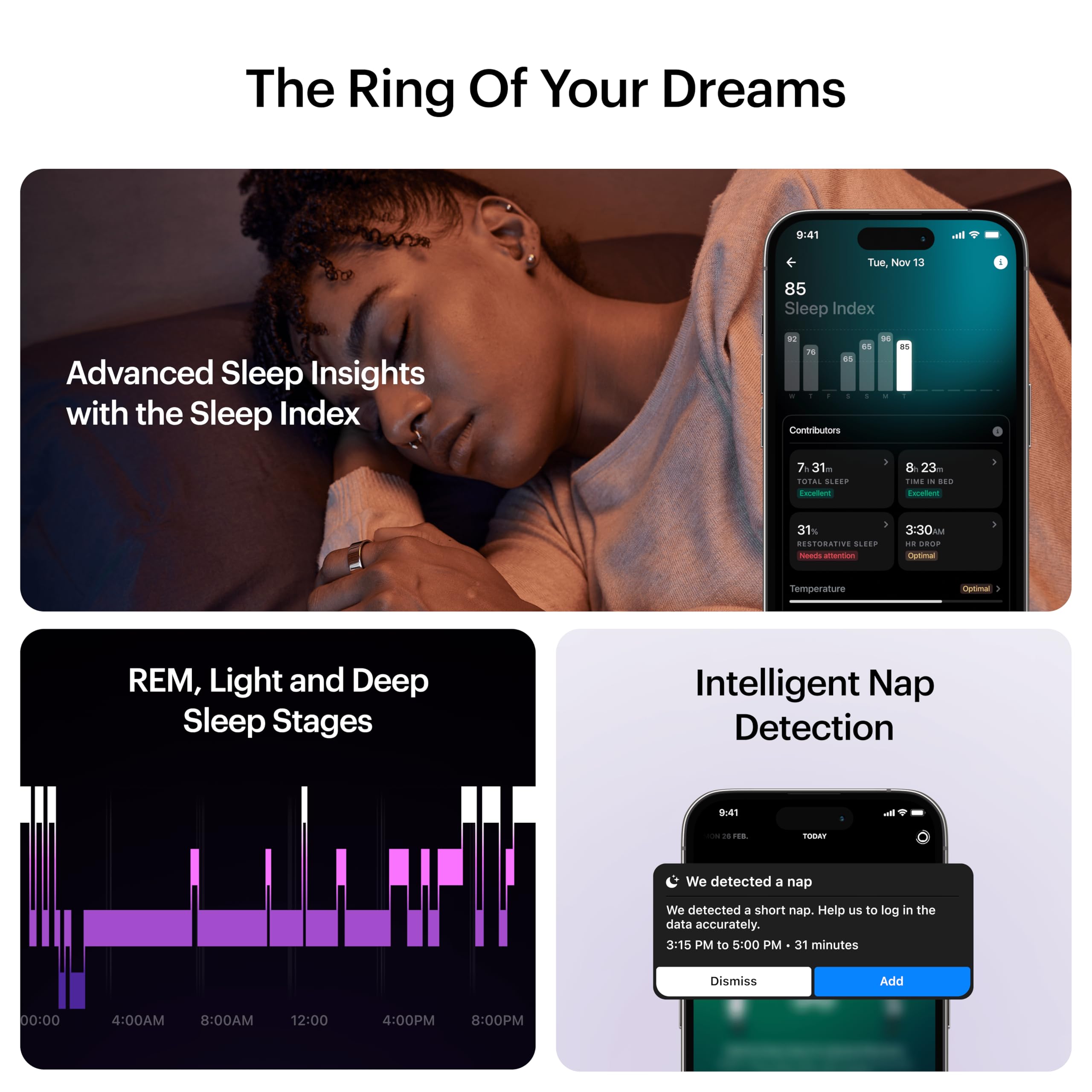 ULTRAHUMAN Ring AIR Smart Ring Health Tracker, Sleep Tracker, Fitness Tracker (Size 12, Black)