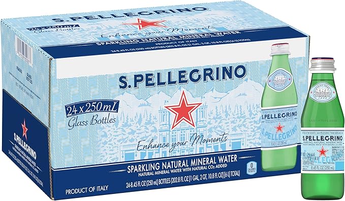 San Pellegrino Sparkling Natural Carbonated Mineral Water, 250 ml(Pack of 24)