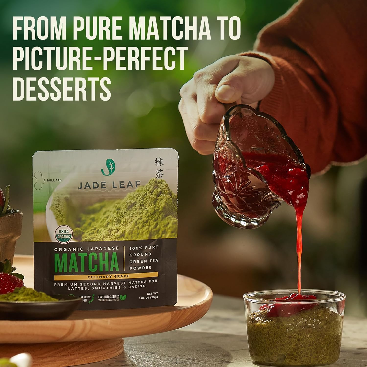 Jade Leaf Matcha Organic Green Tea Powder, Second Harvest Premium Culinary Grade - Authentic Japanese (1.06 Ounce Bag)