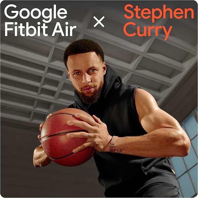Google Fitbit Air - Screenless Activity Tracker with Fitness, Heart Rate, and Sleep Tracking - Personalized AI-Powered Coaching - Up to 7 Days’ Battery Life - Works with iOS and Android - Obsidian