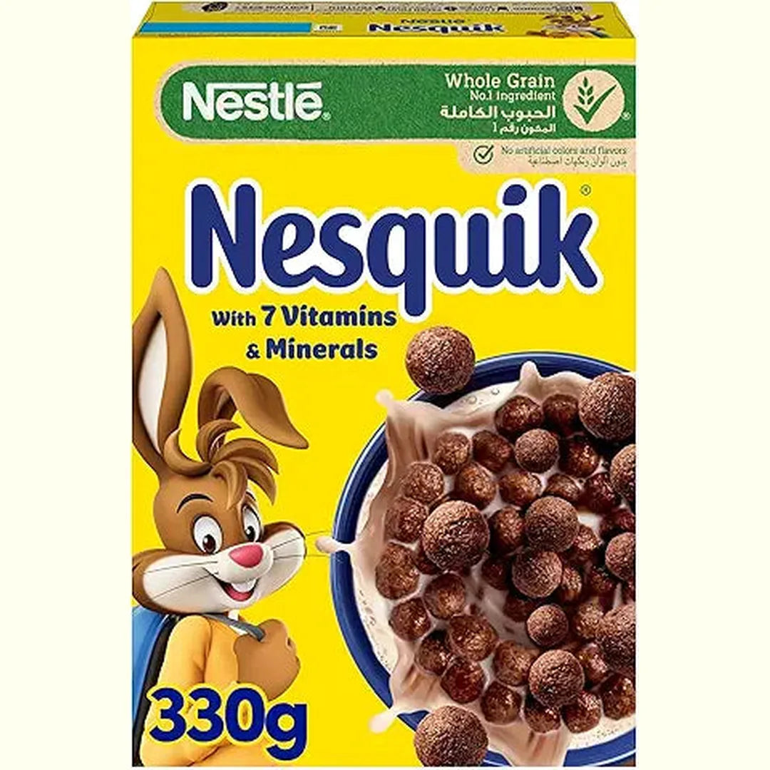 Nestle Nesquik Chocolate Breakfast Cereal, Made with Whole Grain, Pack 330g