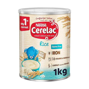 Cerelac Nestle Infant Cereal, Rice, From 6 Months, Baby Food, Tin, 1Kg