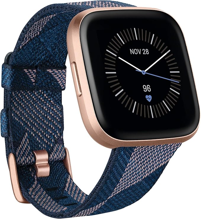 Fitbit Versa 2 Health and Fitness Smartwatch - Bordeaux/Copper Rose Aluminium