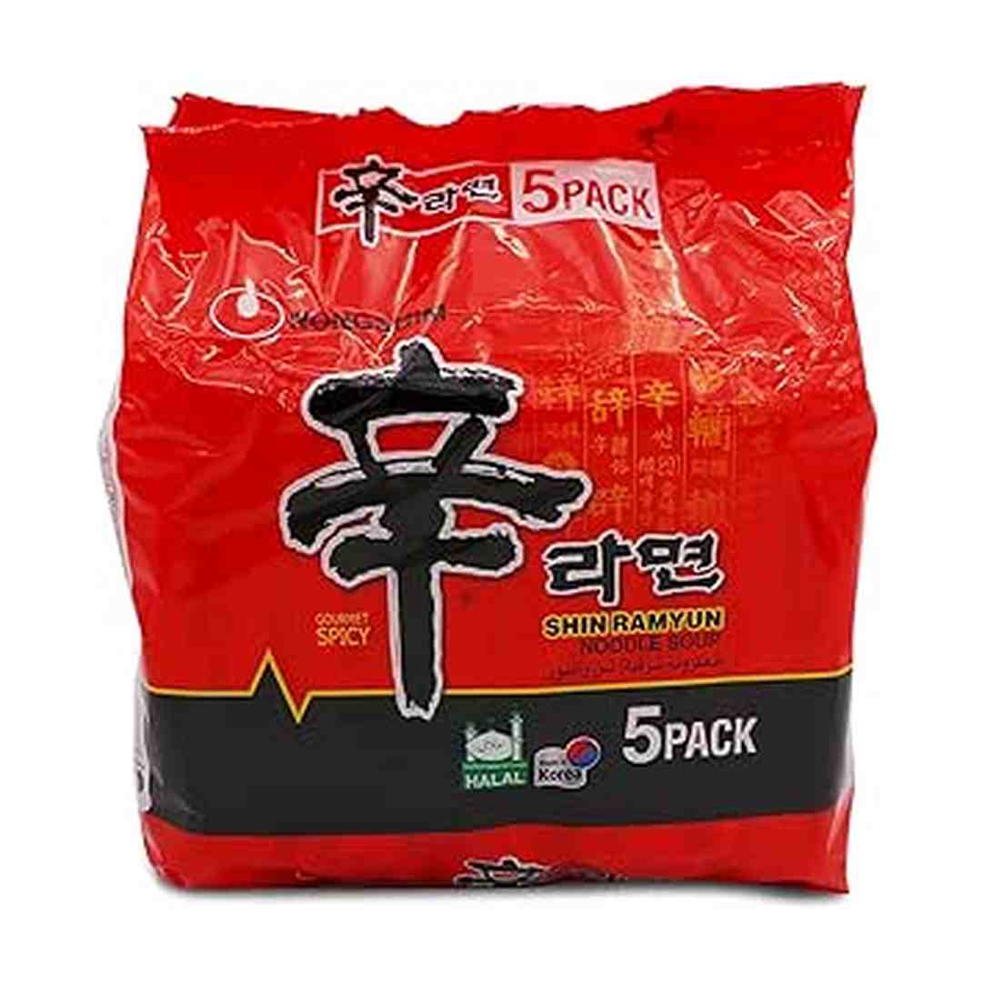 Nongshim Shin Ramyun Red Spicy, 120g (Bundle of 5)