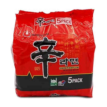 Nongshim Shin Ramyun Red Spicy, 120g (Bundle of 5)