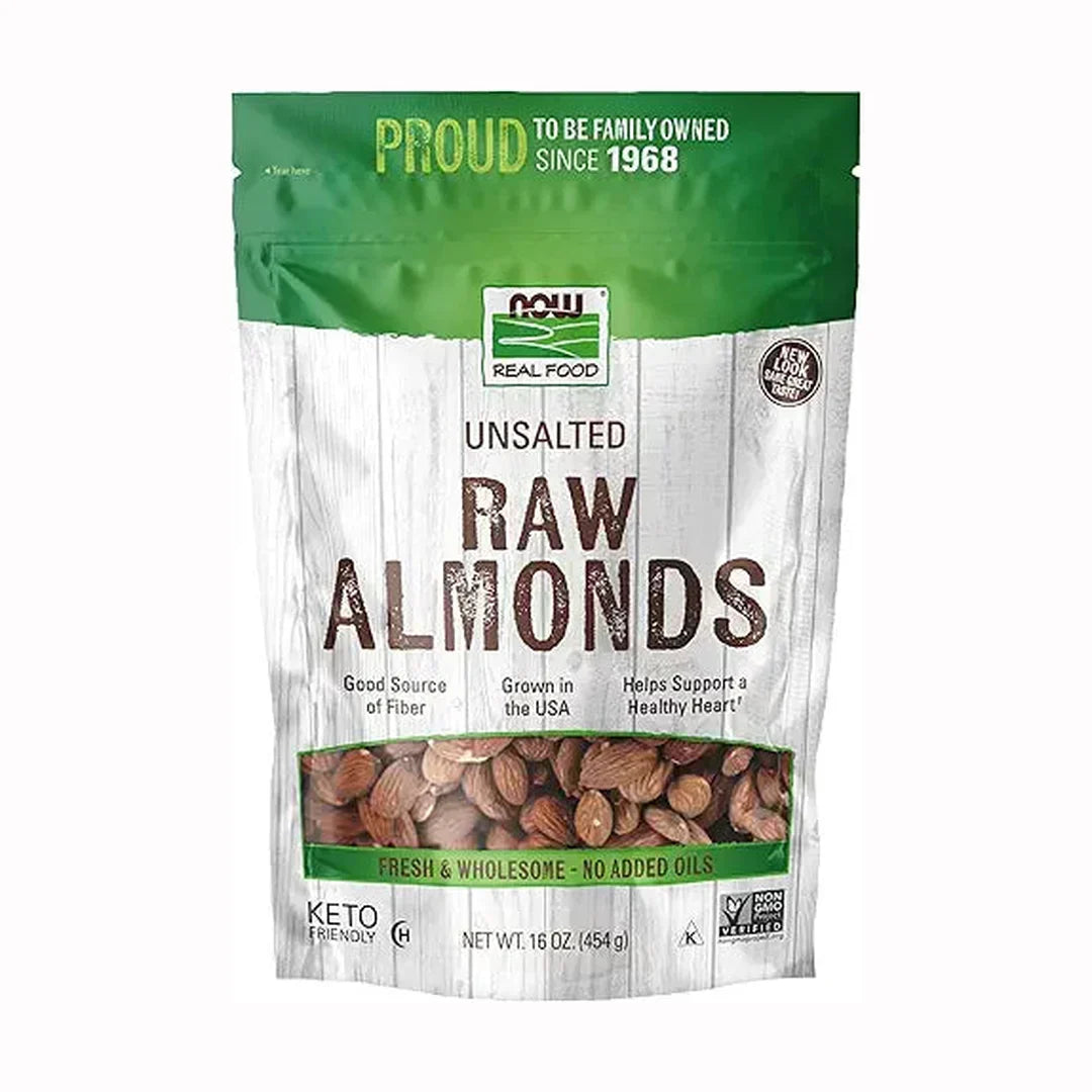 NOW Foods, Real Food, Raw Almonds, Unsalted, 16 oz (454 g)