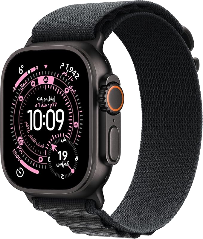 Apple Watch Ultra 3 GPS + Cellular 49mm Premium Running and Multisport Smartwatch with Rugged Black Titanium Case with Black Ocean Band. Advanced Health and Fitness Tracking