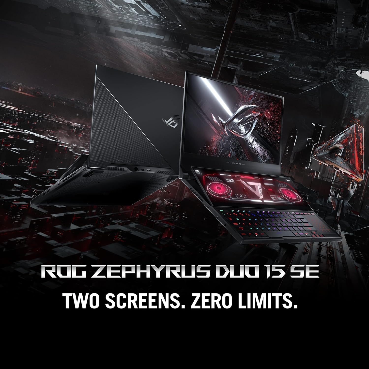 ASUS ROG Zephyrus Duo SE 15 Gaming Laptop, 15.6” 4K 120Hz IPS Type Display, NVIDIA GeForce RTX 3080, AMD Ryzen 9 5900HX, 32GB DDR4, 2TB RAID 0 SSD, Per-Key RGB Keyboard, Windows 10 Pro, GX551QS-XS99