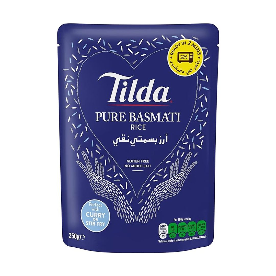 Tilda Pure Steamed Basmati Rice 250g (2 min - Microwave Rice)