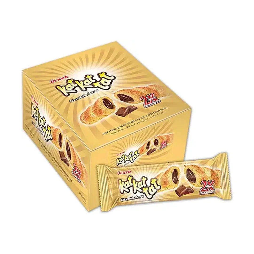 Ülker Kat Kat Tat Puff Pastry With Chocolate Flavoured Cocoa Cream Filling, 12 X 24g