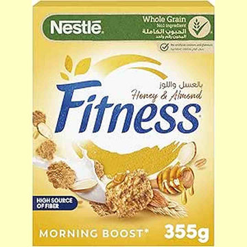 Nestle Fitness Honey and Almonds Breakfast Cereal, Made with Whole Grain, Pack, 355g