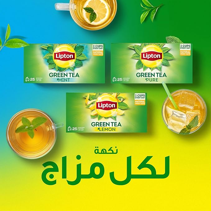 Lipton Green Tea, Lemon, 50 Envelope Teabags