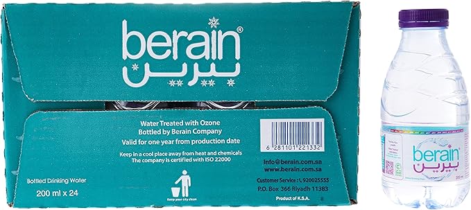 Berain Water Bottle 24×200 ml- Pack of 1
