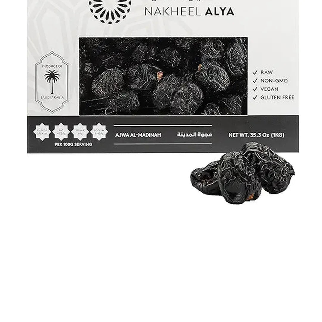 Nakheel Alya Ajwa Dates, 1kg | Vegan, Non-GMO, and Gluten-Free