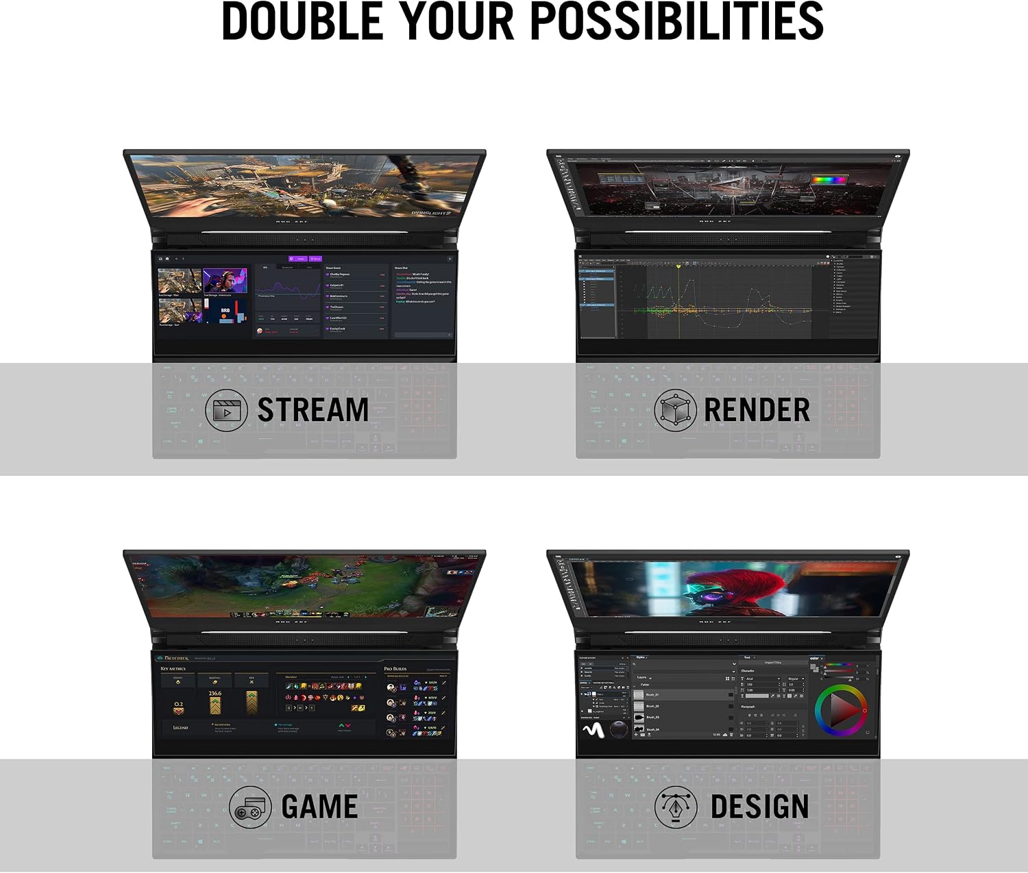 ASUS ROG Zephyrus Duo SE 15 Gaming Laptop, 15.6” 4K 120Hz IPS Type Display, NVIDIA GeForce RTX 3080, AMD Ryzen 9 5900HX, 32GB DDR4, 2TB RAID 0 SSD, Per-Key RGB Keyboard, Windows 10 Pro, GX551QS-XS99