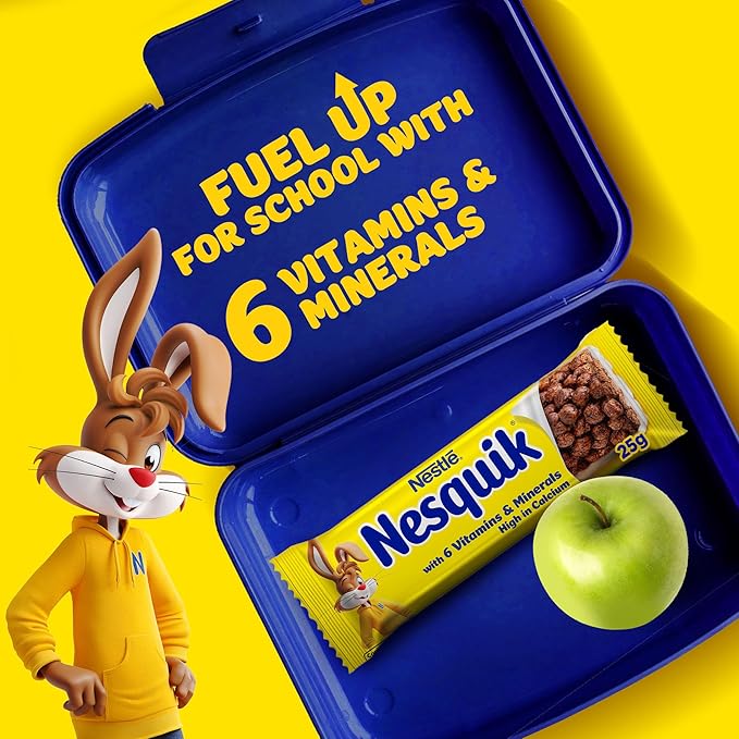 Nestle Nesquik Chocolate Breakfast Cereal Bar 25g (6 Pieces)