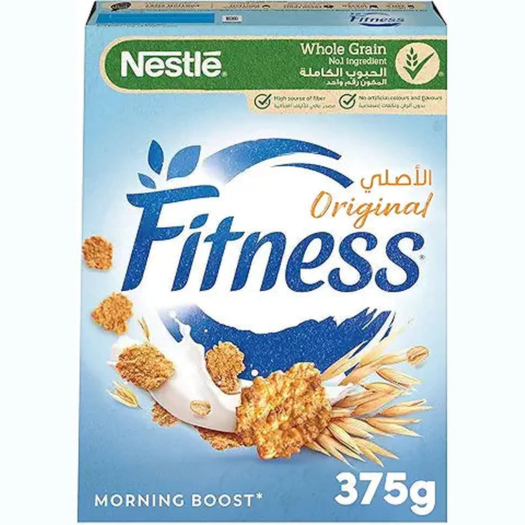 Nestle Fitness Original Breakfast Cereal, Made with Whole Grain, Pack, 375g