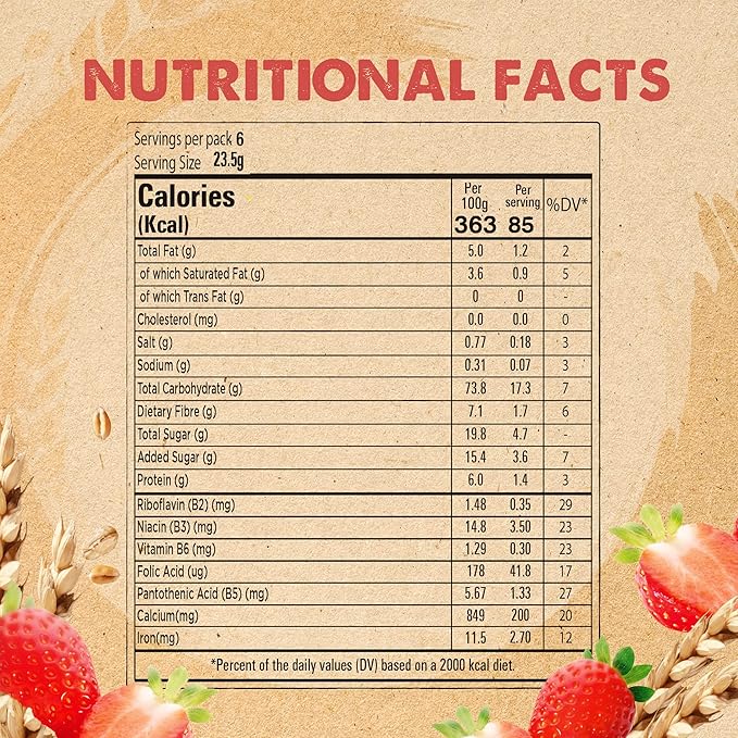 FITNESS Nestle Strawberry Breakfast Cereal Bar 23.5g (6 Bars)