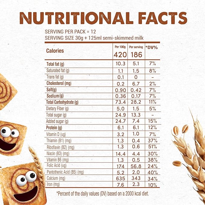 Nestle Cini Minis Cinnamon Breakfast Cereal Pack, 375g