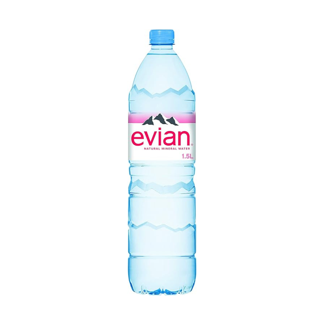 Evian Mineral Water Bottle, 6 X 1.5 Liters