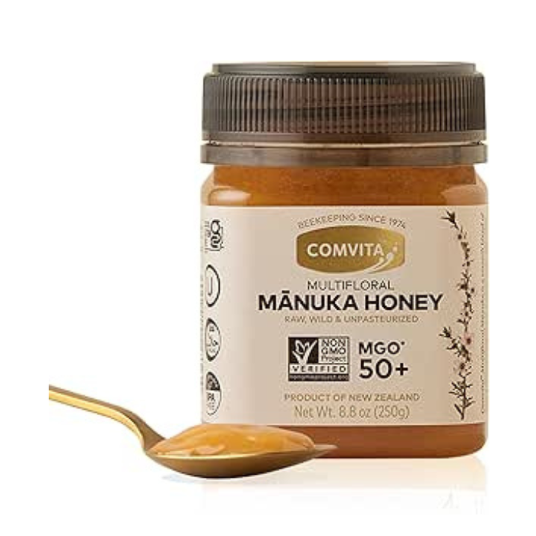 Comvita Manuka Honey MGO 50+ Multifloral - Raw Manuka Honey New Zealand, Pure & Unpasteurized for Tea & Wellness, Superfood Sugar Alternative, Wild, Non-GMO - 250g (8.8 oz)